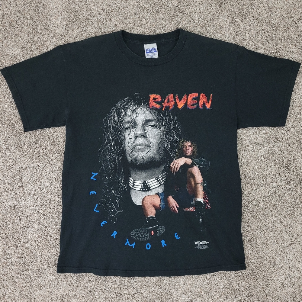 Vintage WCW Raven Nevermore T Shirt Mens Large Tultex Wrestling
